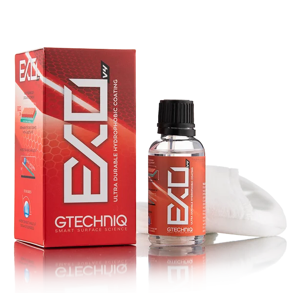 EXOv5 Ultra Durable Hydrophobic Coating Gtechniq EXOv5 Ultra Durable Hydrophobic Coating, Хидрофобно покритие - водата се плъзга